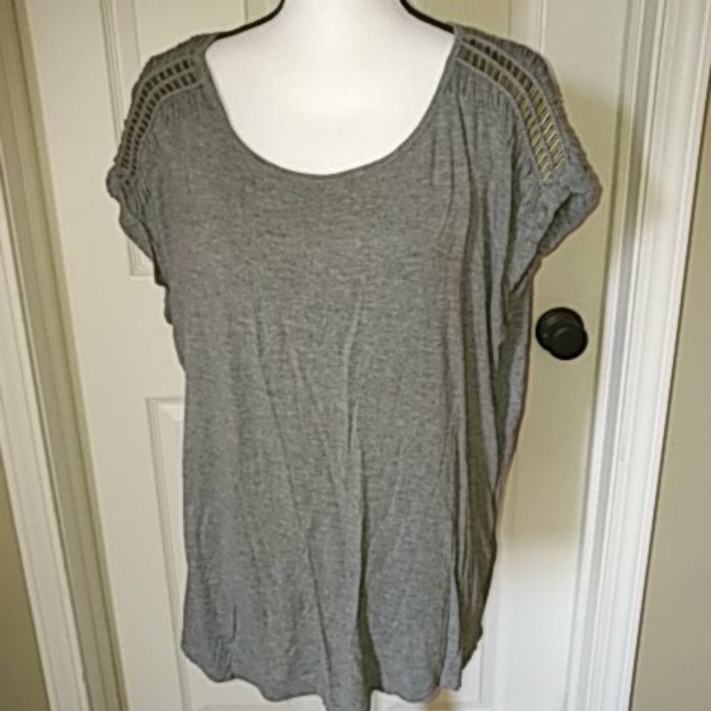 Rose & Olive GOLD Bar Embellished Shoulder Top L